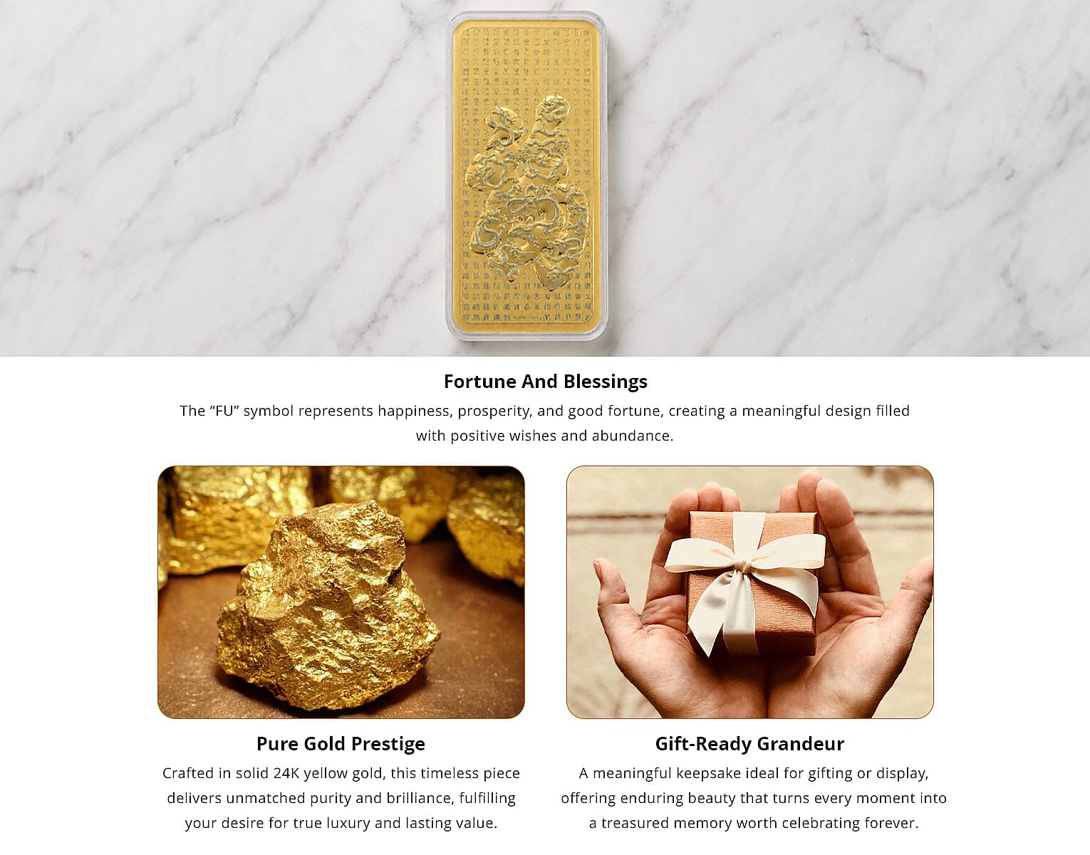 24K Yellow Golden Blessings FU Emboss Sheet (100mg) Banner