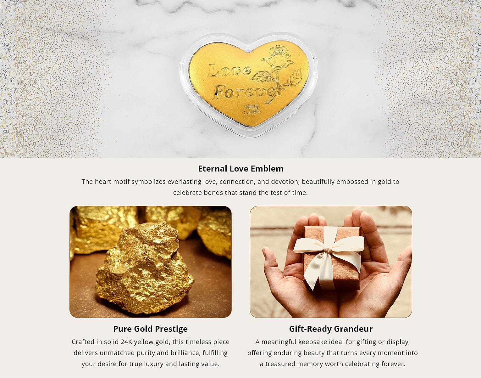 Valentine Special Deal 24K Golden Heart of Forever Embossed Sheet 10mg Banner