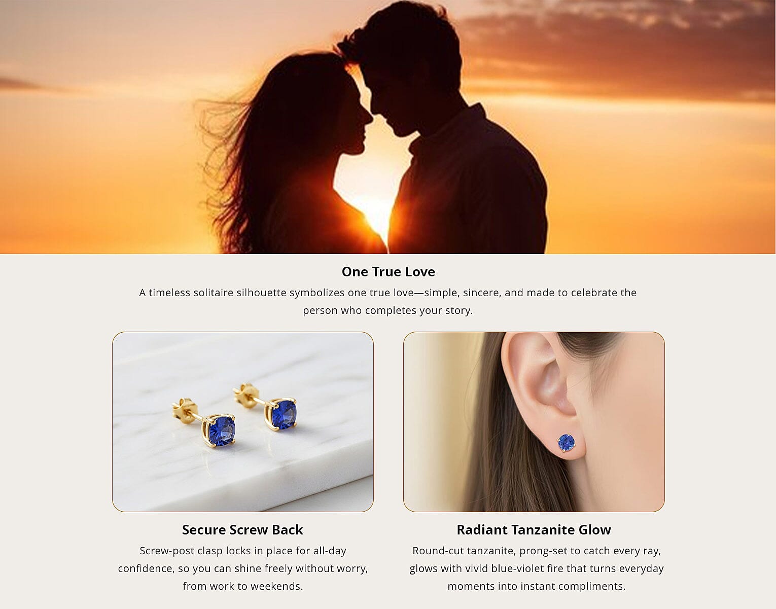 Doorbuster AAA Tanzanite 1.75 ctw Screw Post Earrings in 14K Yellow Gold Banner