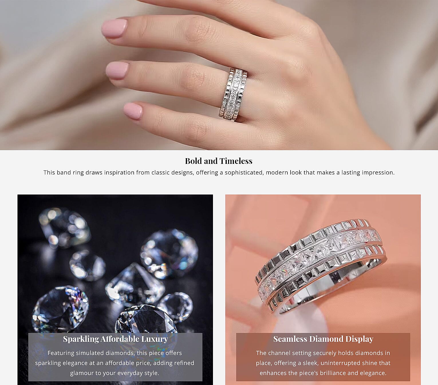 Simulated Diamond 2.00 ctw Ring in Rhodium Over Sterling Silver Banner