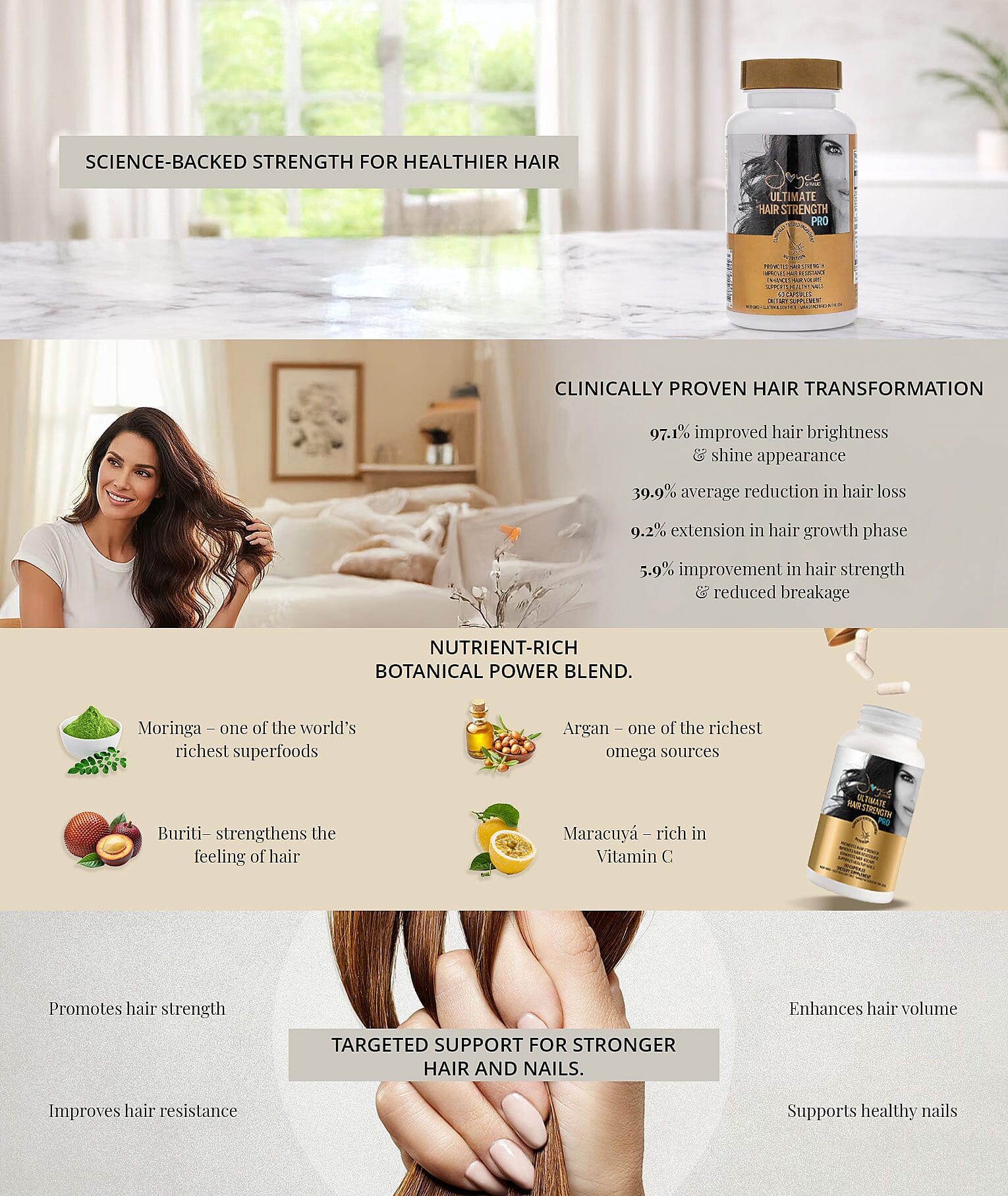 Joyce Giraud Ultimate Hair Strength Supplements, 30-Day Supply, 60 Capsules Banner