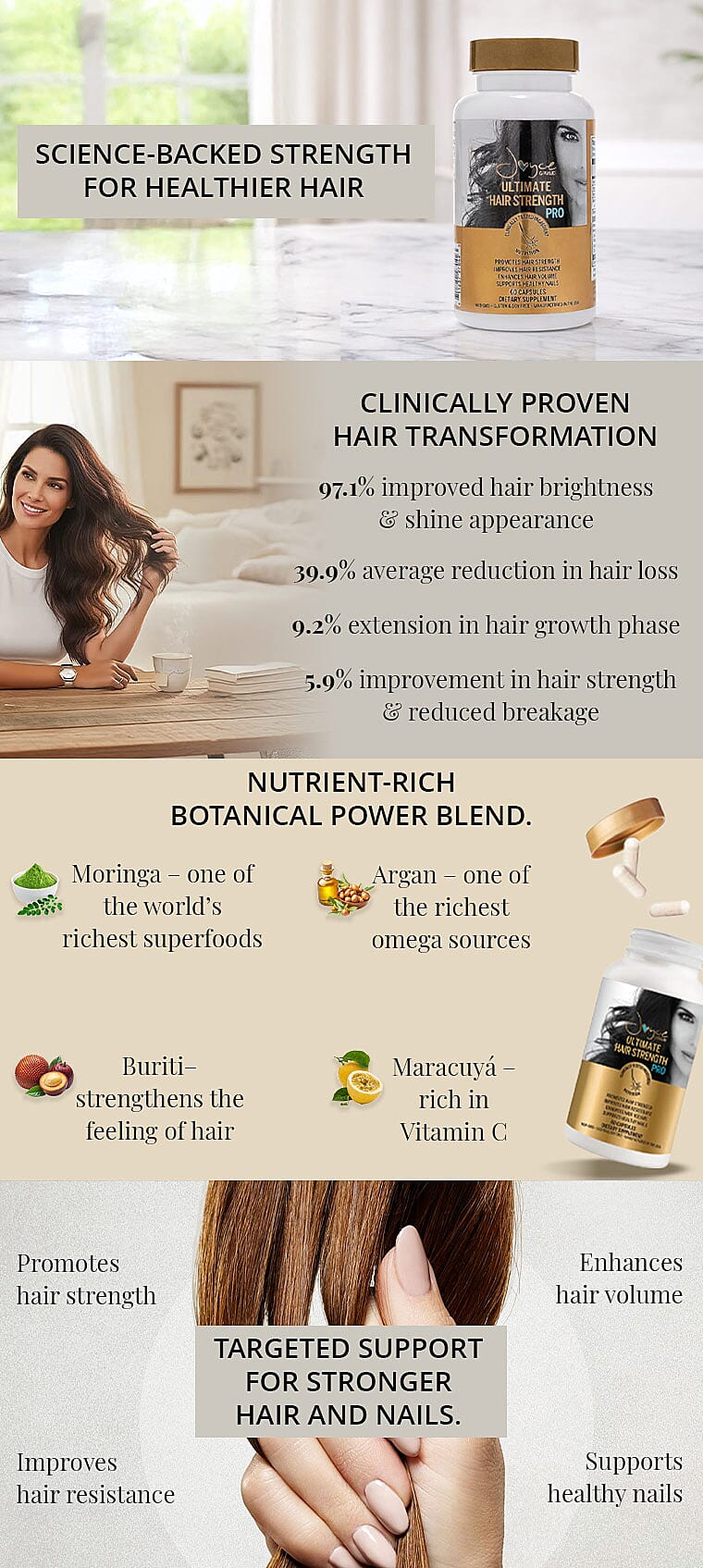 Joyce Giraud Ultimate Hair Strength Supplements, 30-Day Supply, 60 Capsules Banner