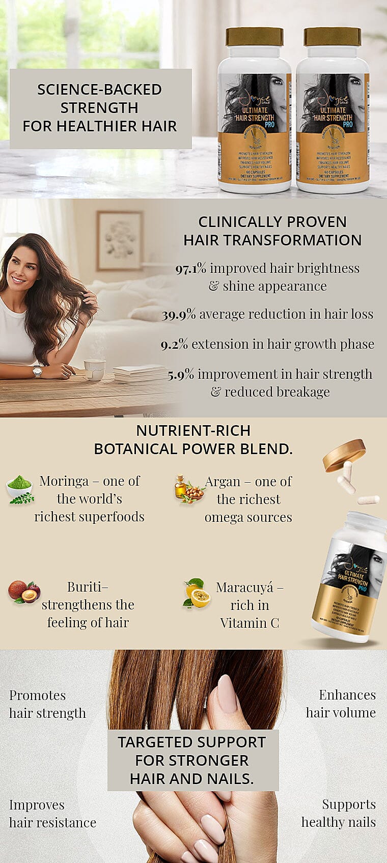 Joyce Giraud Ultimate Hair Strength Supplements, 60-Day Supply, 120 Capsules Banner