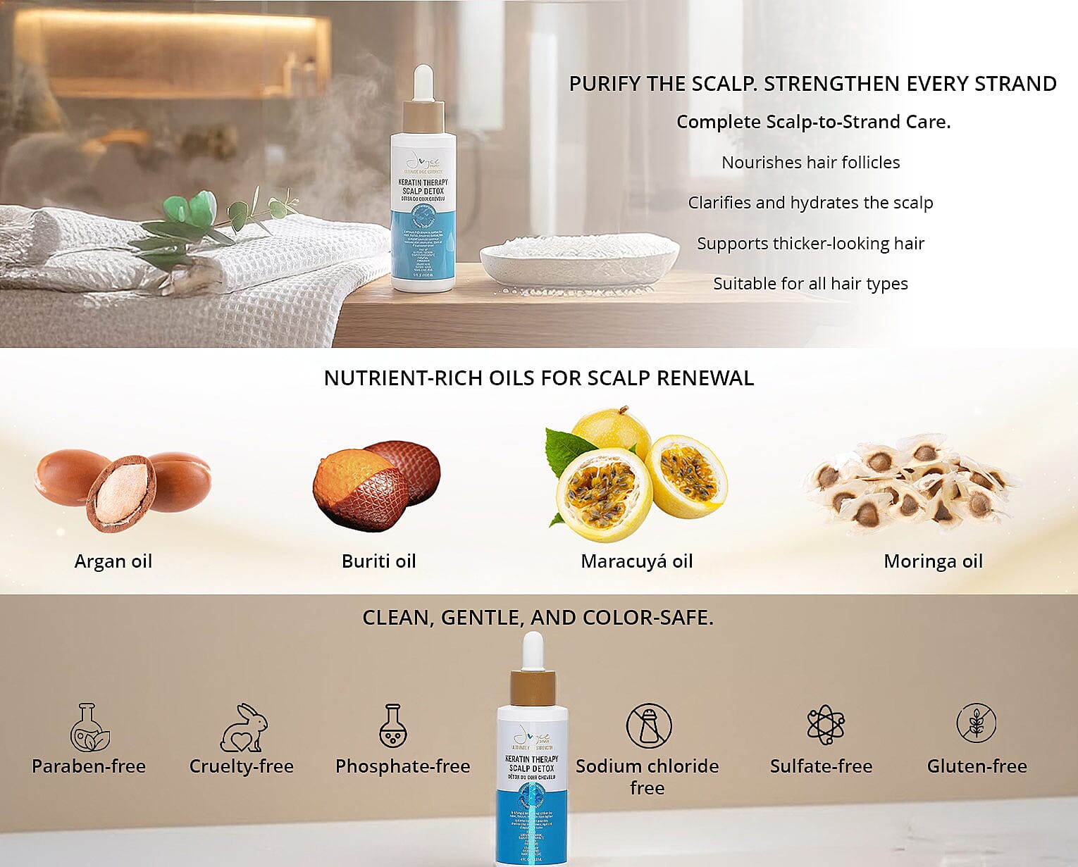 Joyce Giraud Ultimate Hair Strength Keratin Therapy Scalp Detox (4oz) Made in US (Ships in 7-10 Days) Banner