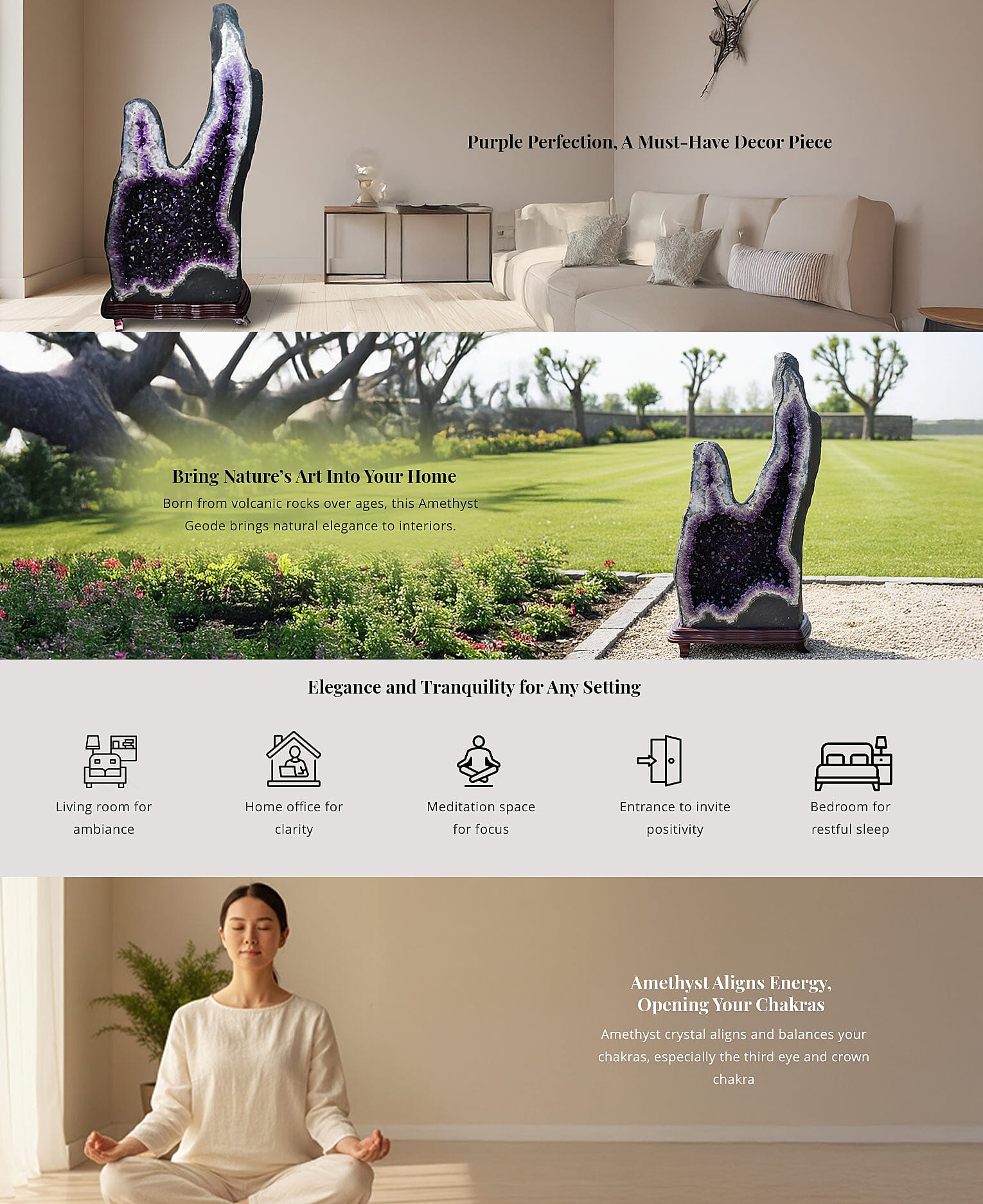 Home and Office Decor Uruguayan Amethyst Geode With Stand - 754 lbs (67x35) Banner