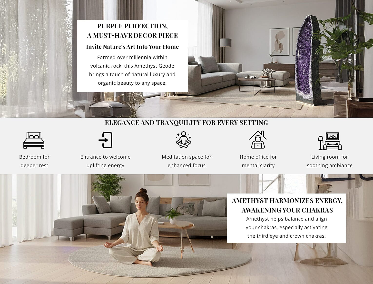 Home and Office Decor Amethyst Color Geode With Stand (152 lbs) Banner