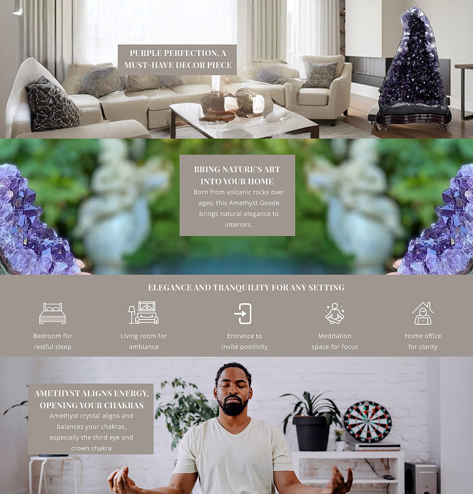 Home and Office Decor Uruguayan Amethyst Geode on Wooden Base - 383 lbs (51.5x27) Banner