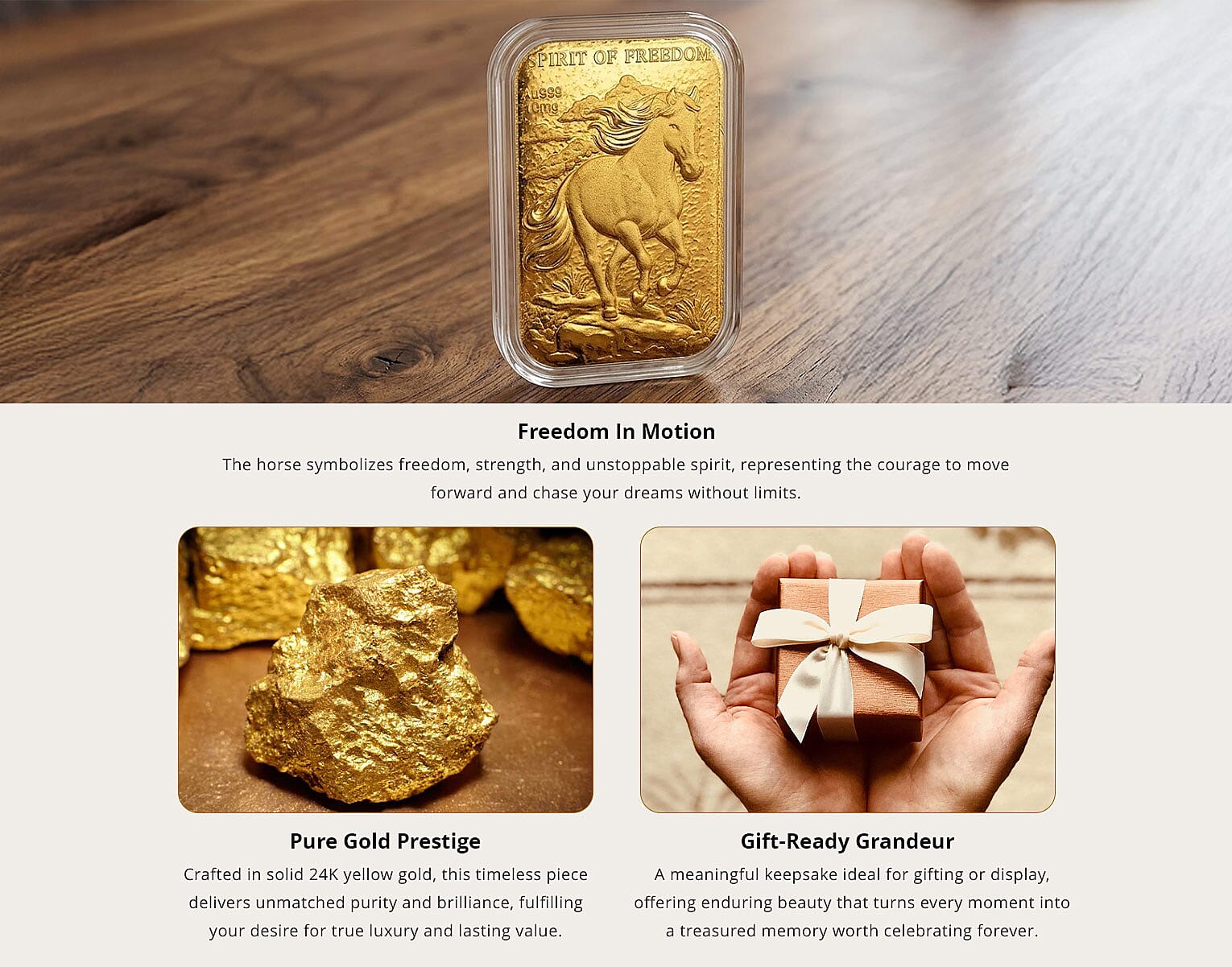 24K Yellow Gold Spirit of Freedom Emboss Sheet 31x45.5mm (10mg) Banner