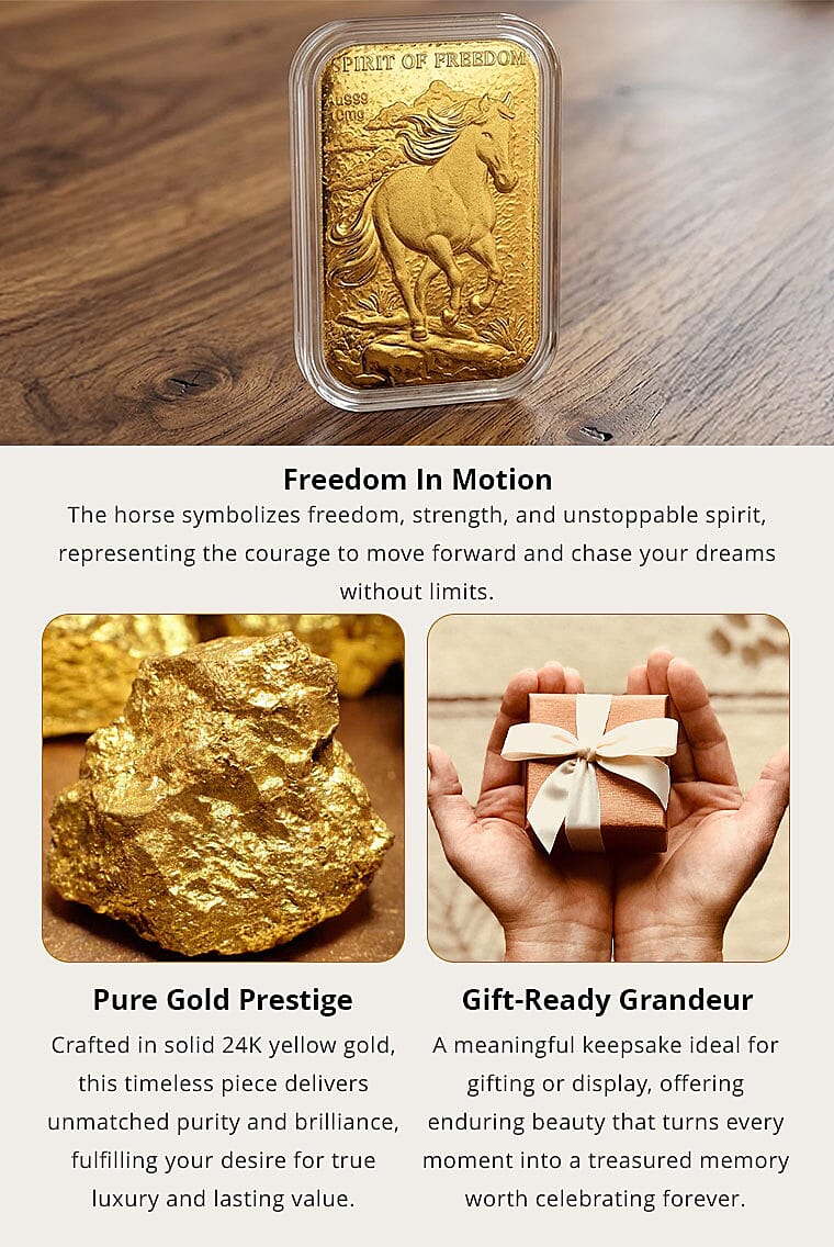 24K Yellow Gold Spirit of Freedom Emboss Sheet 31x45.5mm (10mg) Banner