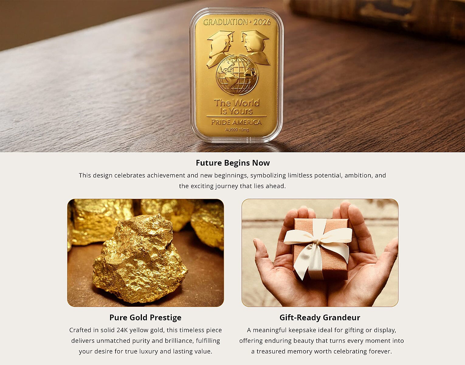 24K Golden The World Is Yours - Pride America Embossed Sheet (31x45.5mm) 10mg Banner