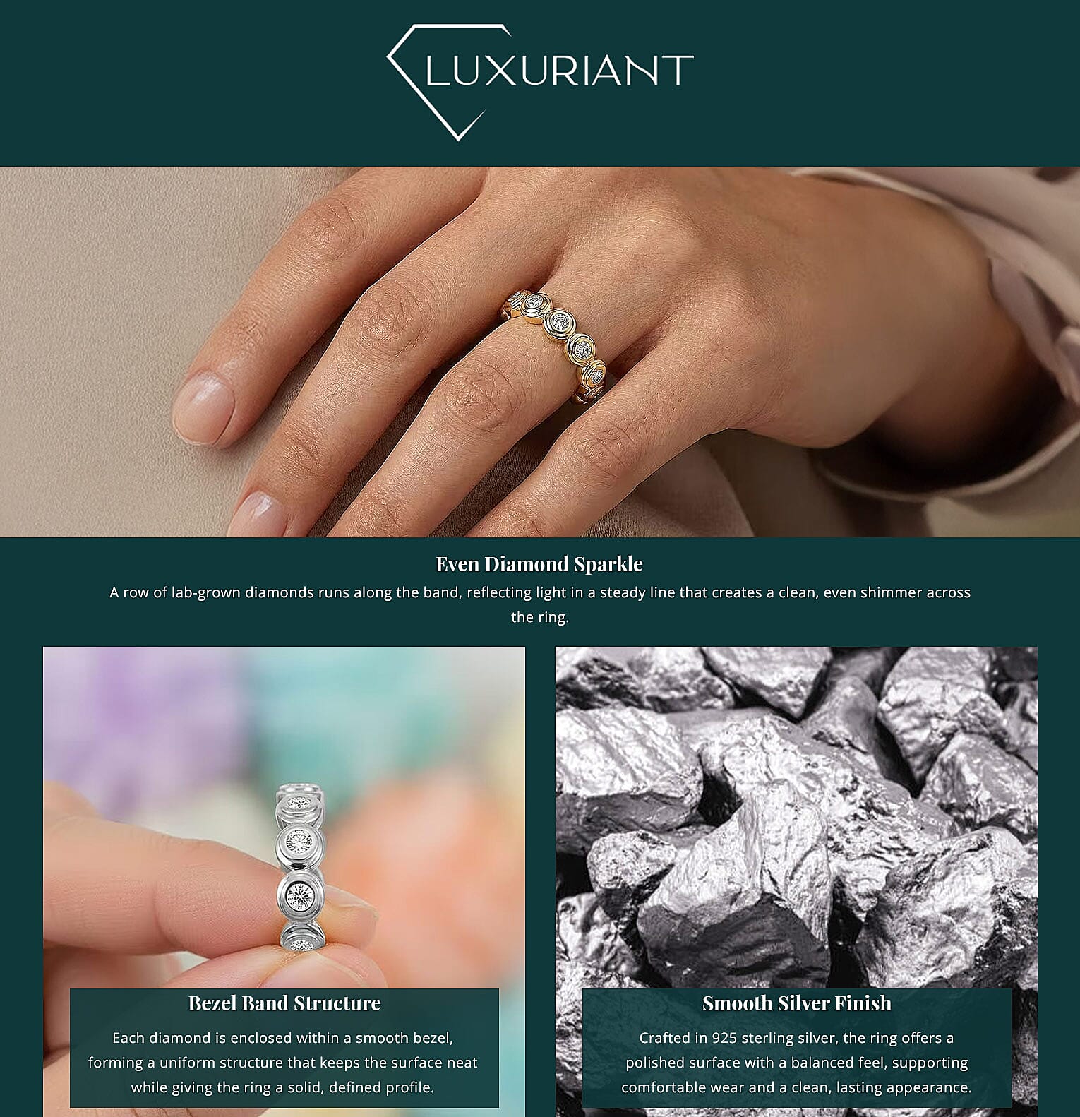 Luxuriant Lab Grown Diamond G-H SI 1.00 ctw Ring in 18K Vermeil Yellow Gold Over Sterling Silver (Del. in 10-12 Days) Banner