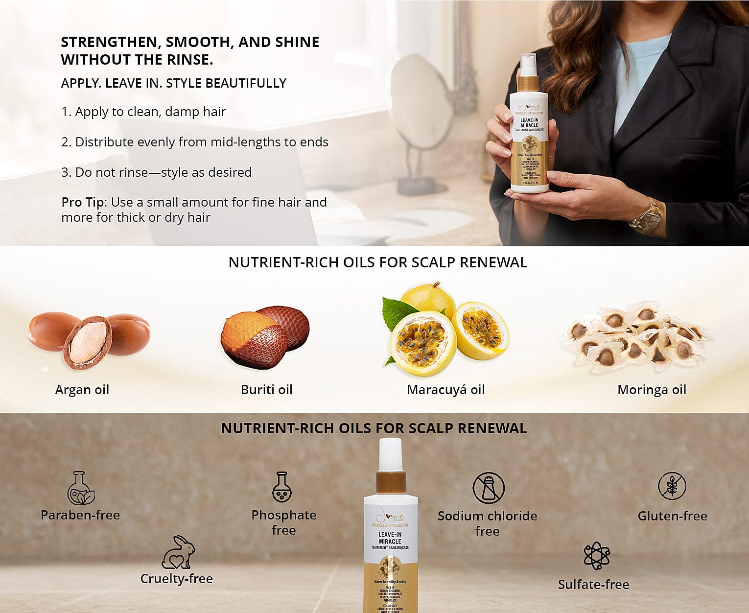 Joyce Giraud Beauty Leave in Conditioner (6oz) Made in US (Ships in 7-10 Days) Banner