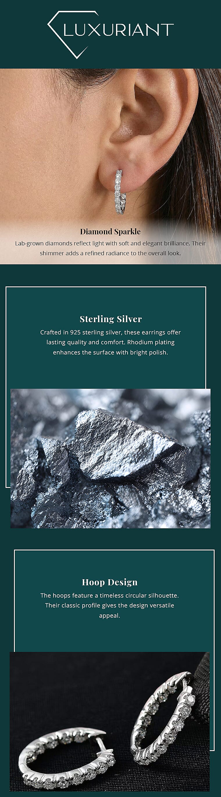 Luxuriant Lab Grown Diamond G-H SI 1.00 ctw Earrings in Rhodium Over Sterling Silver (Del. In 10-12 Days) Banner