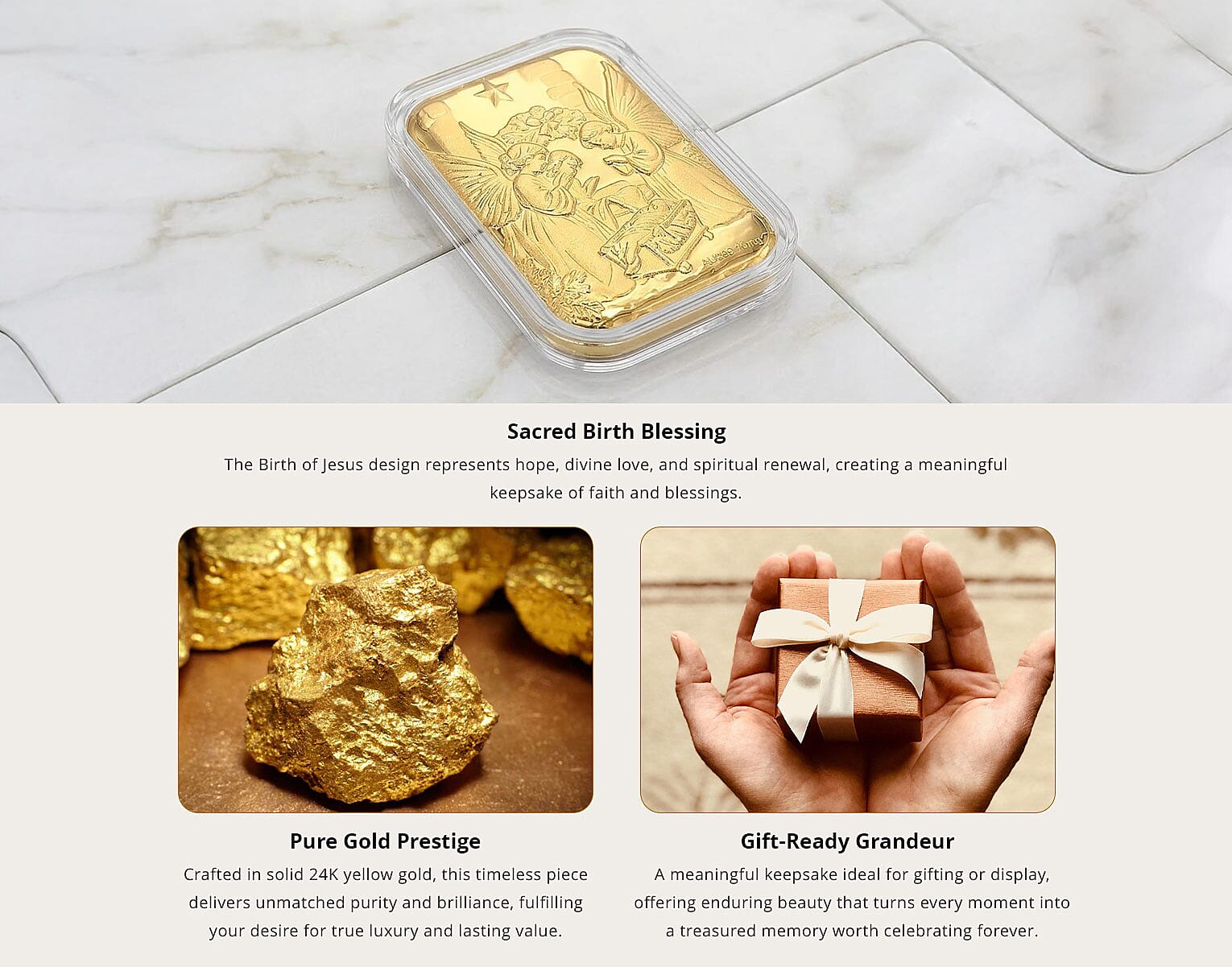 Birth of Jesus 24k Gold Embossed Sheet 10mg Banner