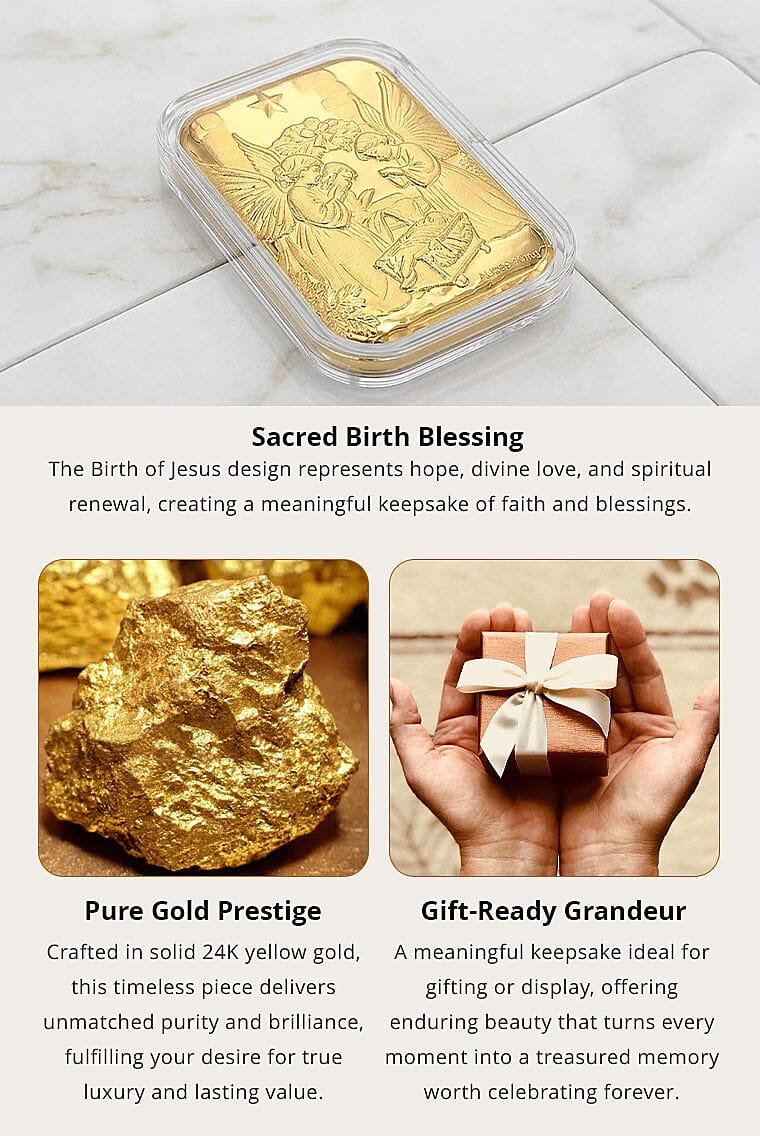 Birth of Jesus 24k Gold Embossed Sheet 10mg Banner