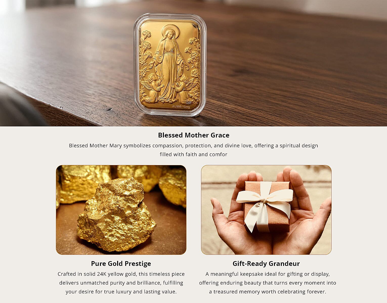 Blessed Mother 24k Gold Embossed Sheet 10mg Banner