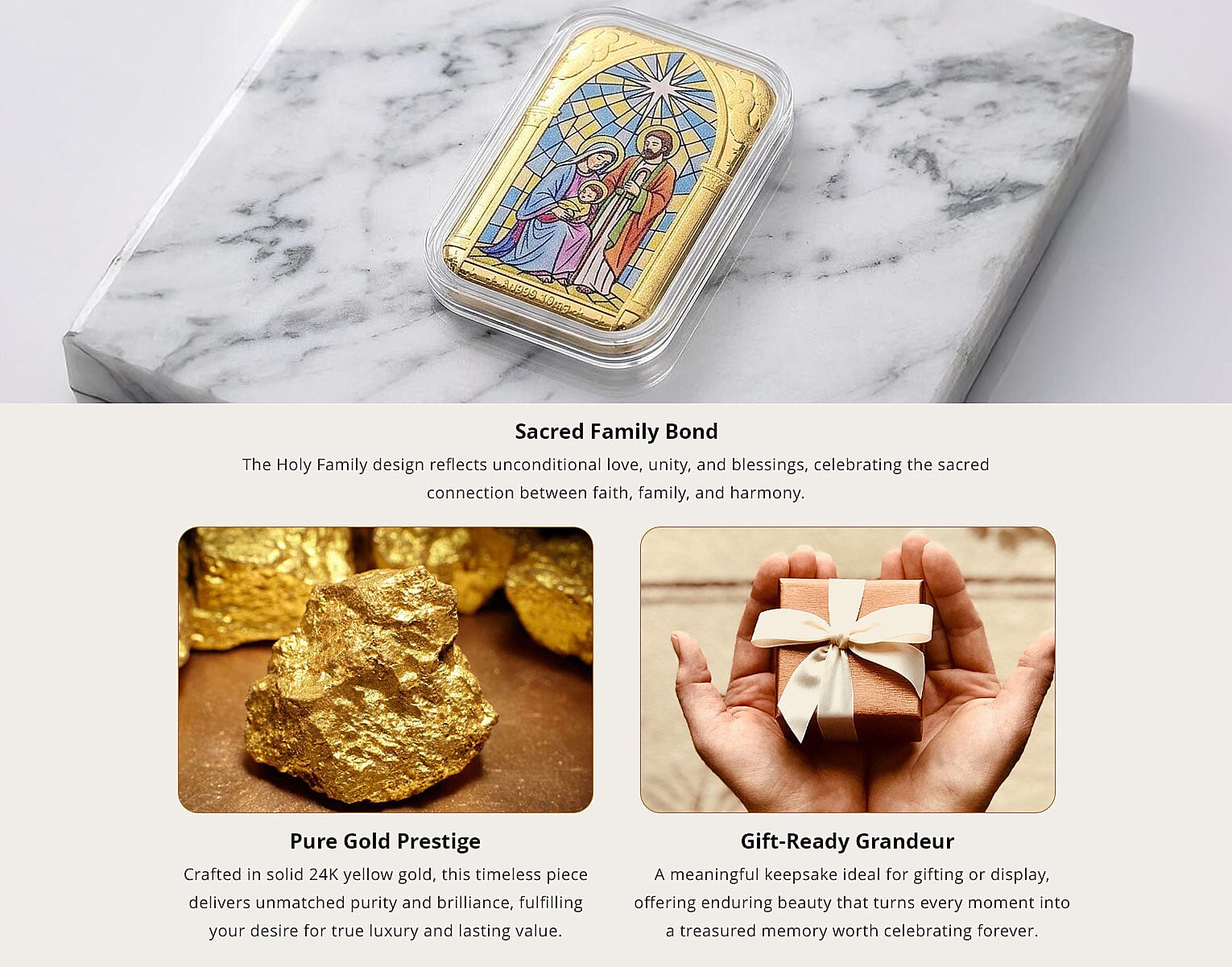 Holy Family 24k Gold Embossed Sheet 10mg Banner