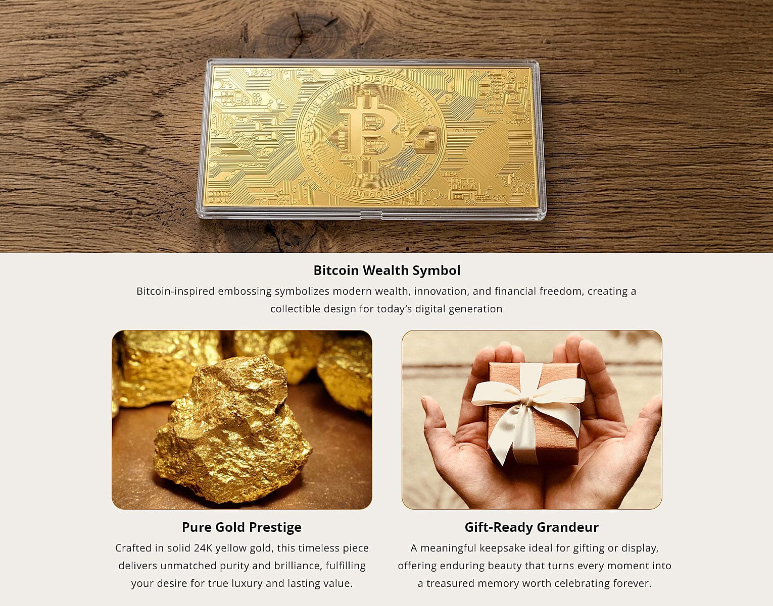 24K Yellow Gold Bitcoin Legacy Embossed Sheet 100 mg Banner