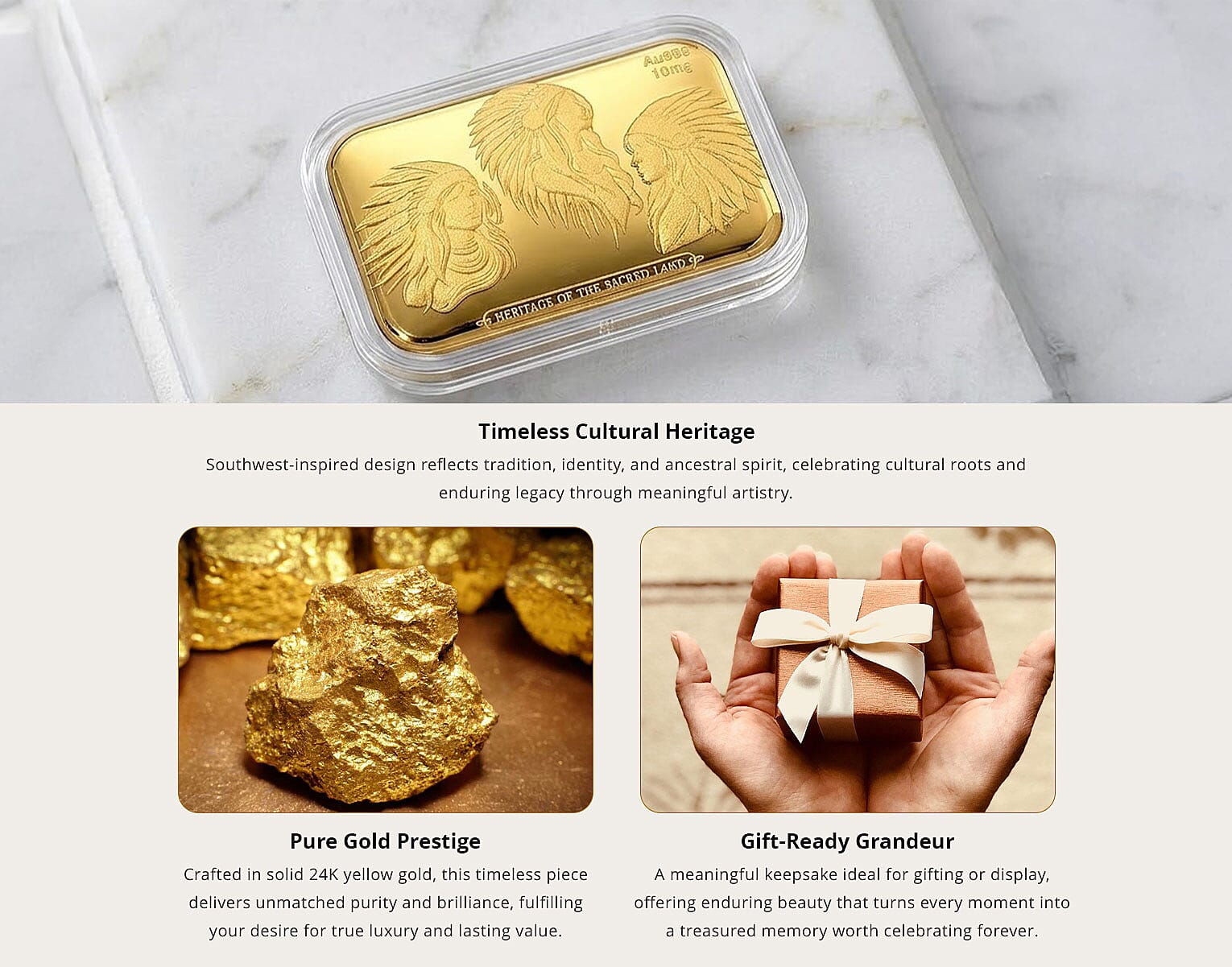 24K Gold Heritage of the Sacred Land – Southwest Style Timeless Spirit Embossed Sheet 10mg Banner