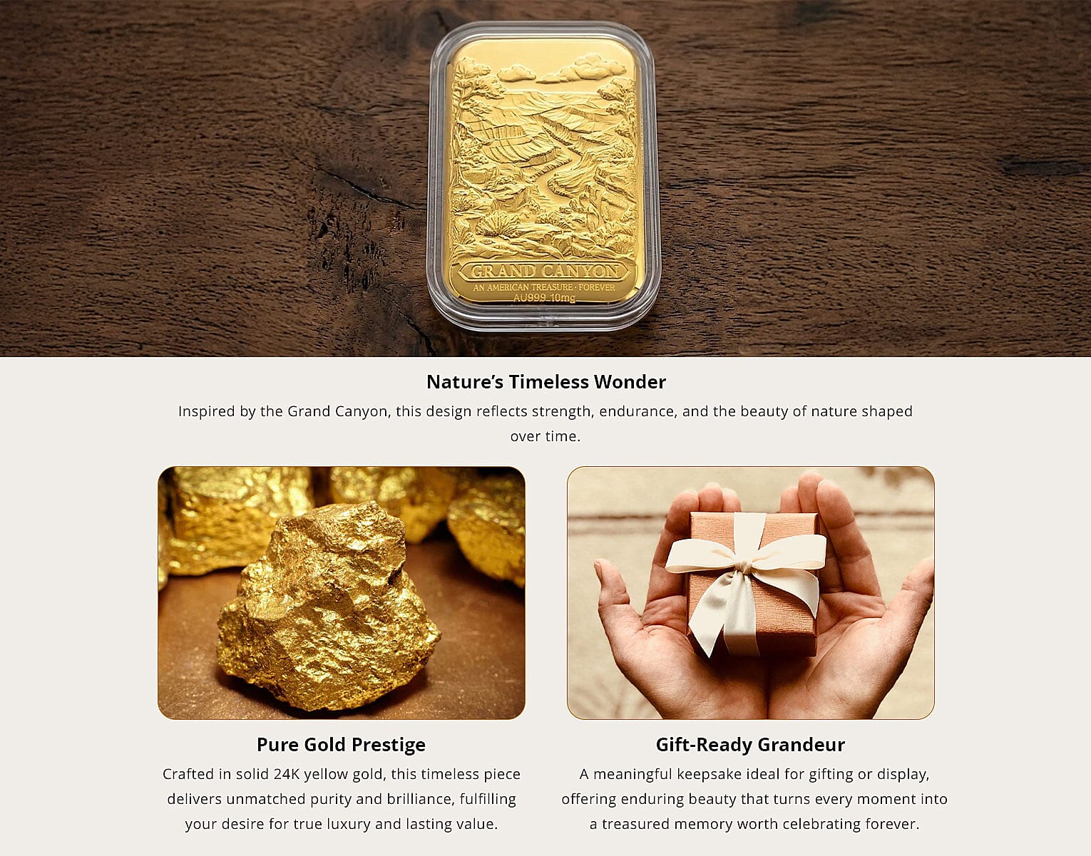 24K Gold Grand Canyon - American Treasure Forever Embossed Sheet (31x45.5mm) 10mg Banner