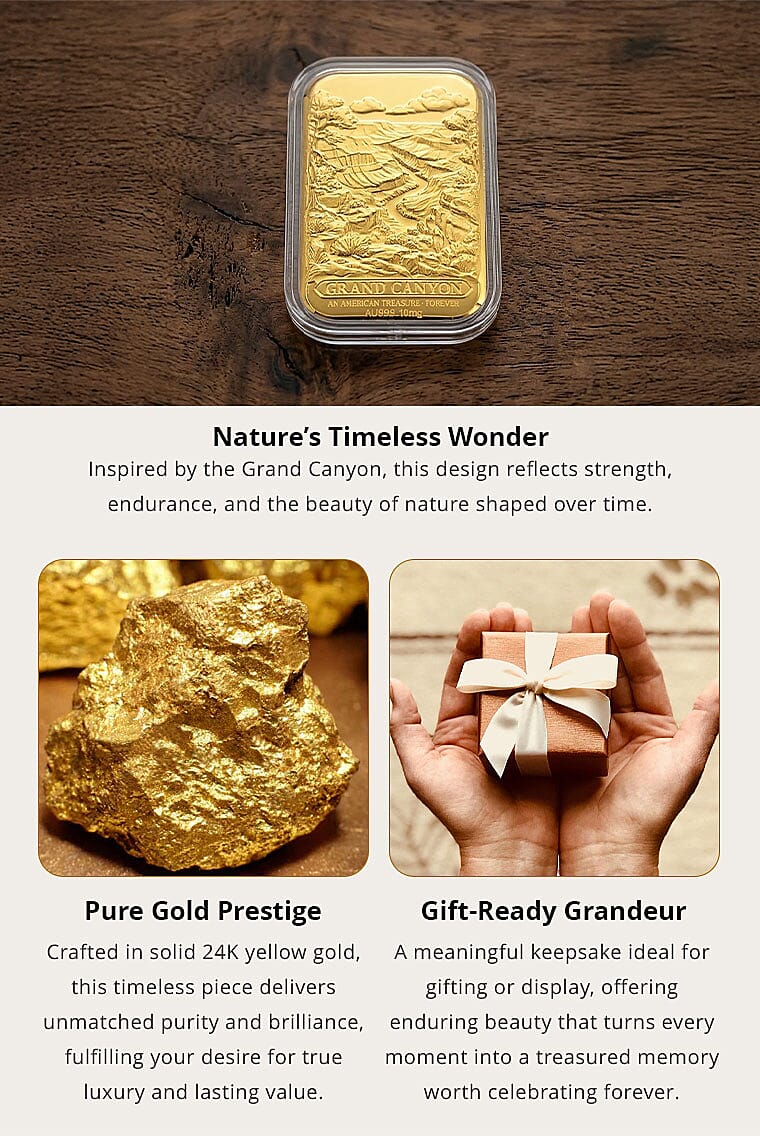 24K Gold Grand Canyon - American Treasure Forever Embossed Sheet (31x45.5mm) 10mg Banner
