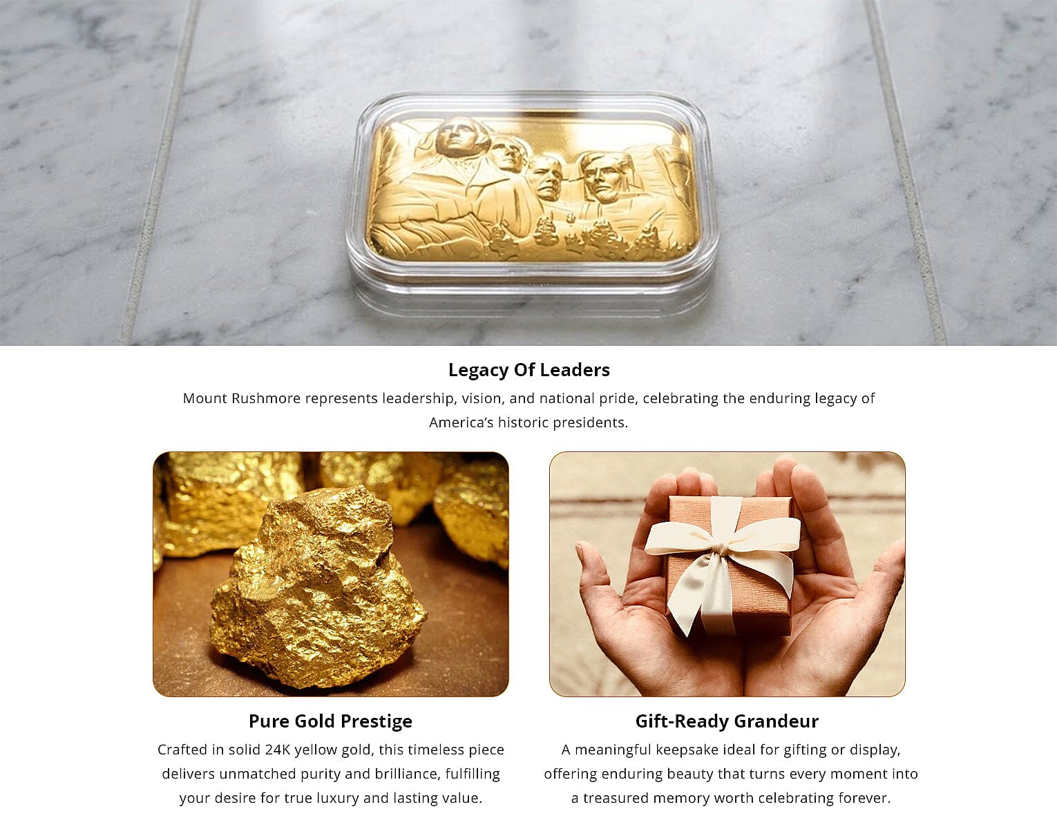 Mount Rushmore 24k Gold Embossed Sheet 10mg Banner