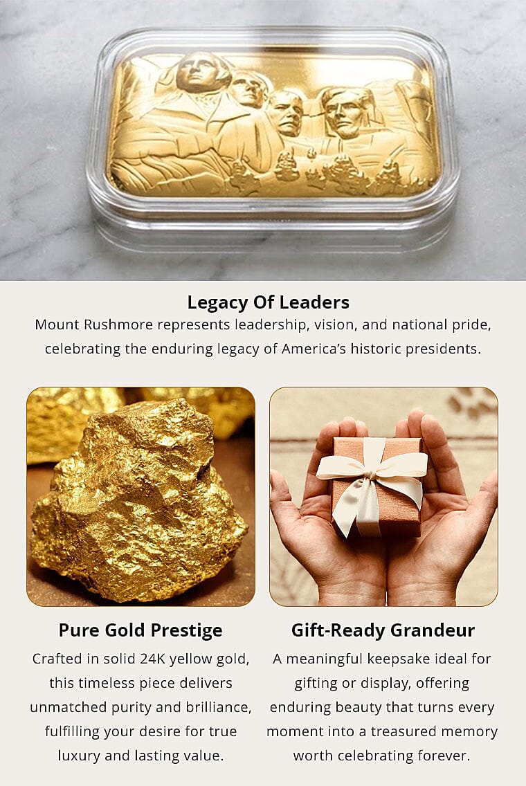 Mount Rushmore 24k Gold Embossed Sheet 10mg Banner