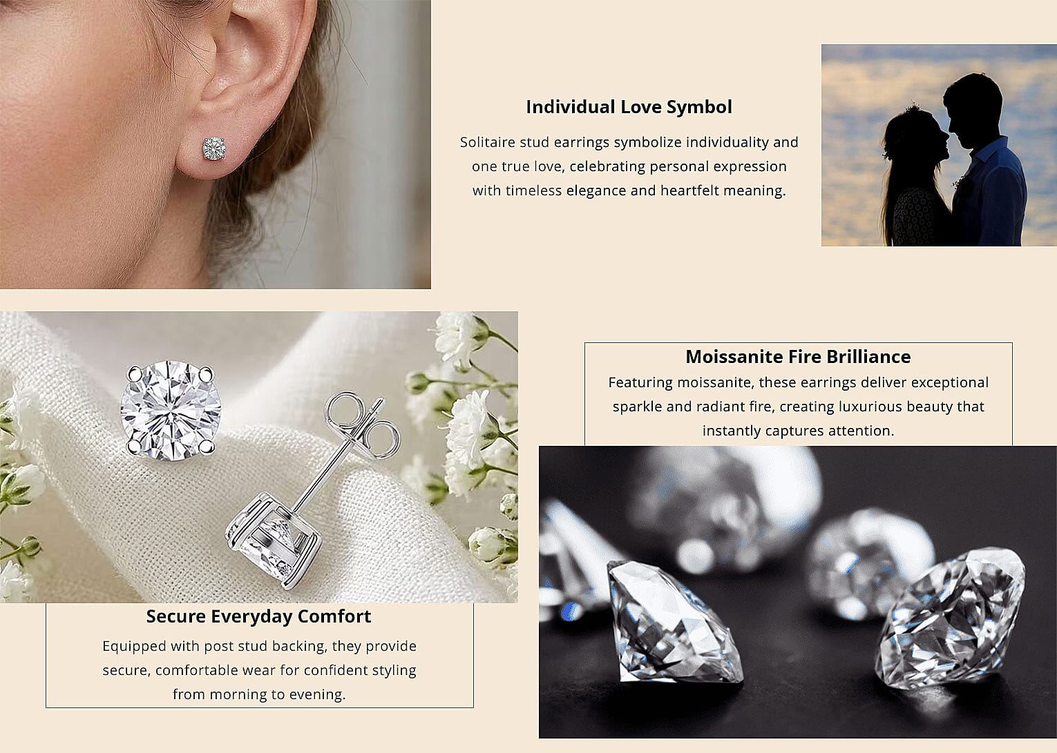 Mother's Day Special Certified Moissanite (Rnd 8mm) (D-E, VVS1- VVS2) Stud Earrings in Sterling Silver 4.00 ctw Banner