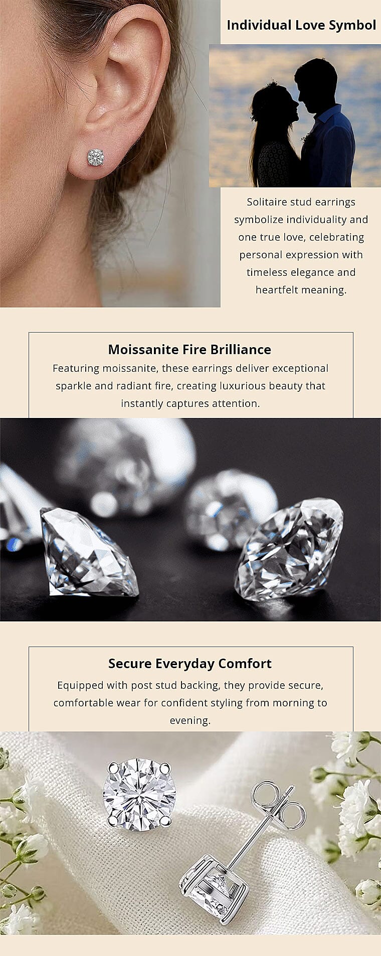 Mother's Day Special Certified Moissanite (Rnd 8mm) (D-E, VVS1- VVS2) Stud Earrings in Sterling Silver 4.00 ctw Banner