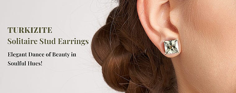 Turkizite Solitaire Stud Earrings Banner