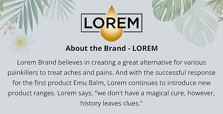 About the Brand- LOREM Banner