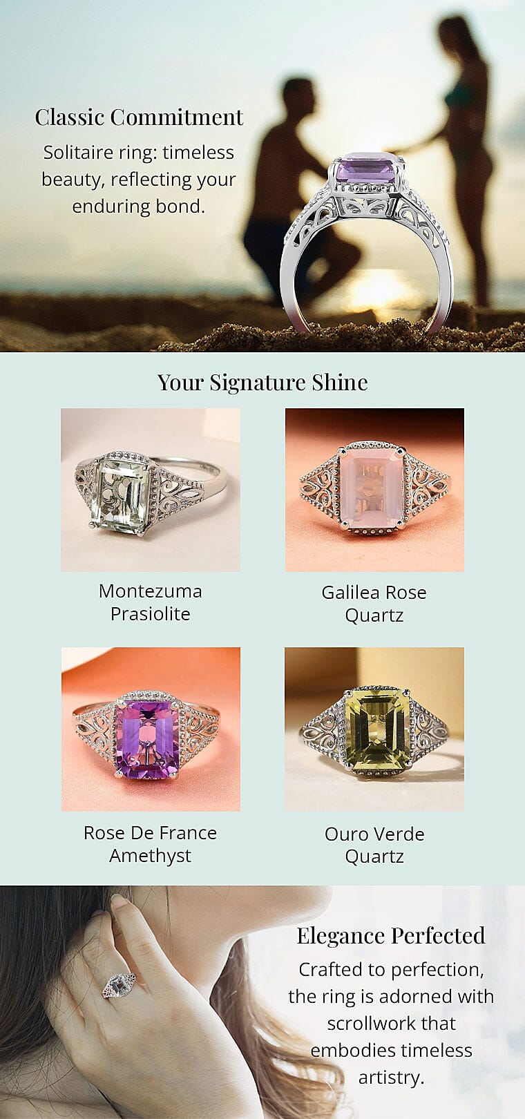 Montezuma Prasiolite 3.25 ctw Solitaire Ring in Platinum Over Sterling Silver Banner