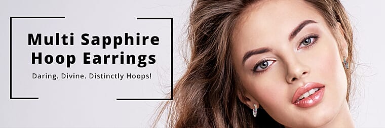 Multi Sapphire Hoop Earrings Banner