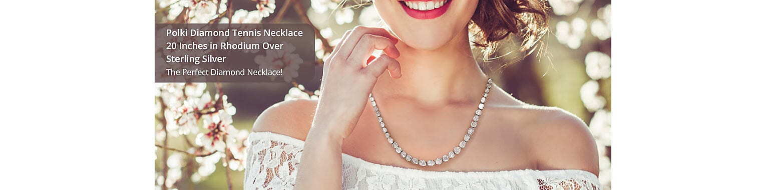 Polki Diamond Tennis Necklace Banner