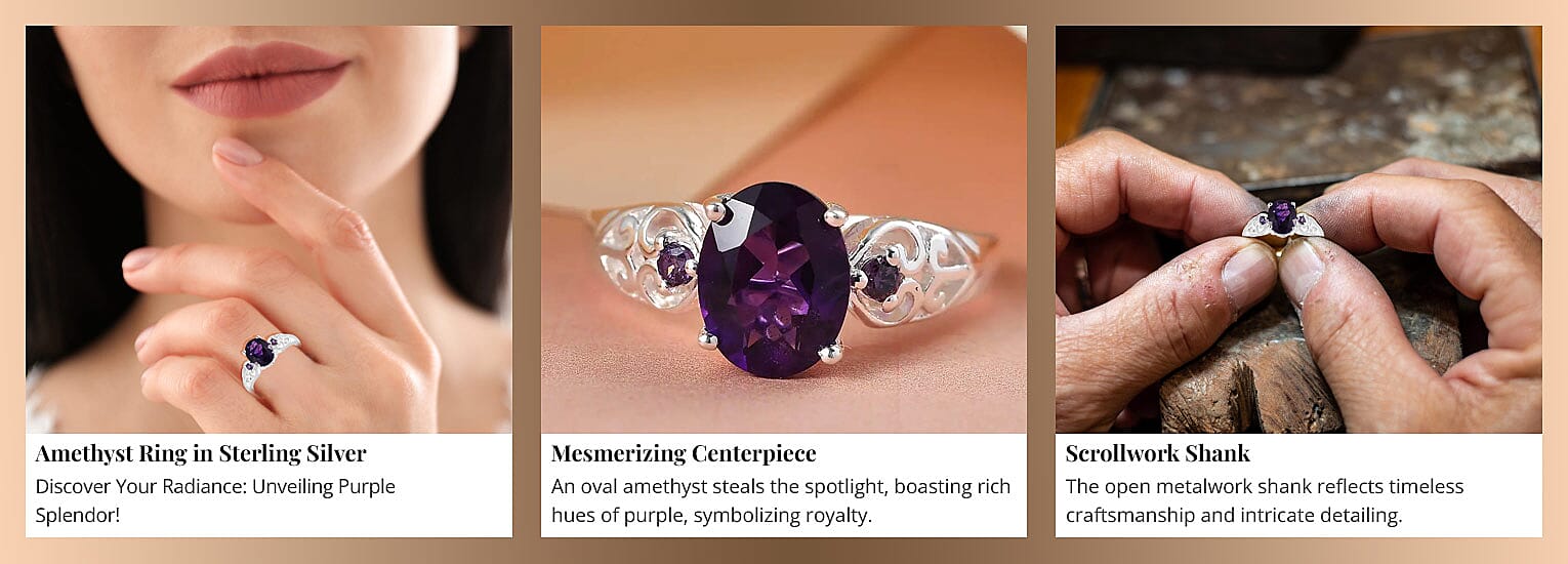 Amethyst Ring in Sterling Silver Banner