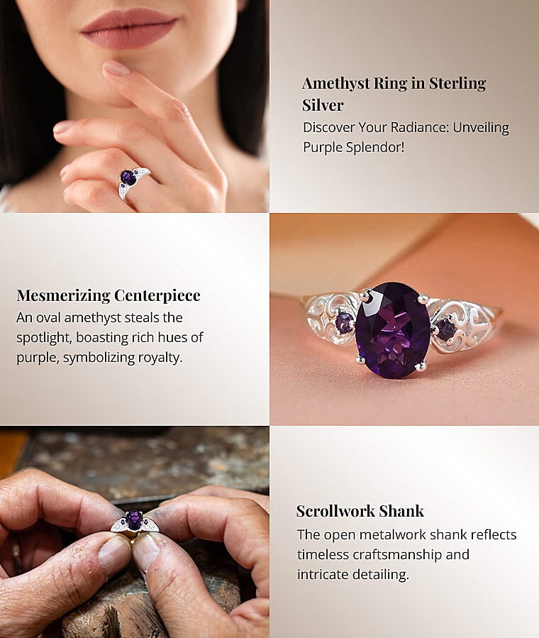 Amethyst Ring in Sterling SilverBanner
