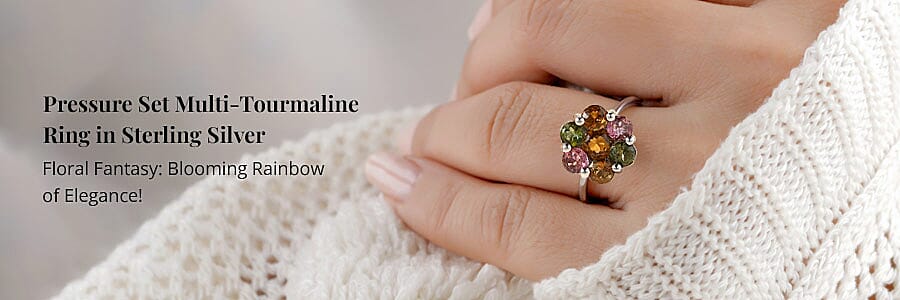 Pressure Set Multi-Tourmaline Ring in Sterling Silver Banner