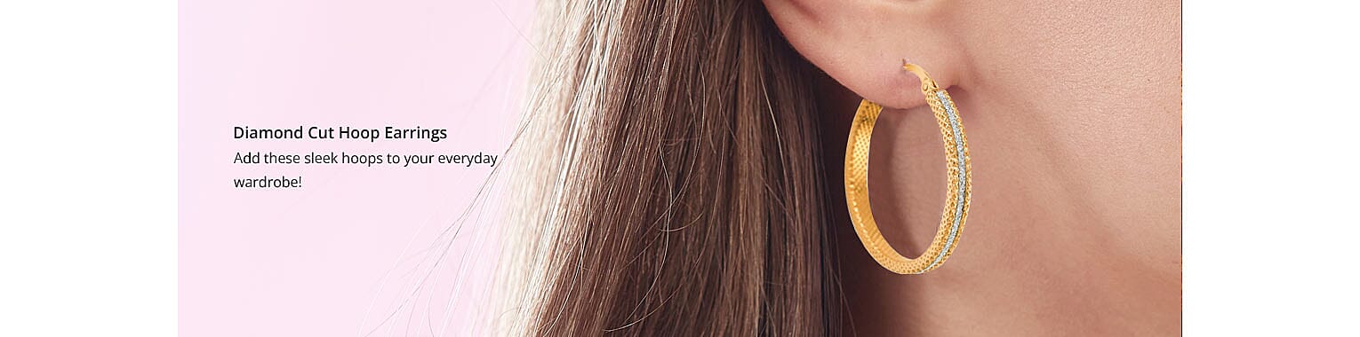 Diamond Cut Hoop Earrings Banner