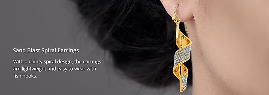 Sand Blast Spiral Earrings Banner