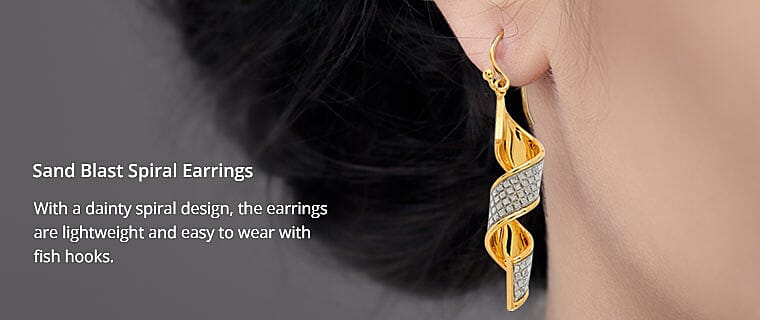 Sand Blast Spiral Earrings Banner