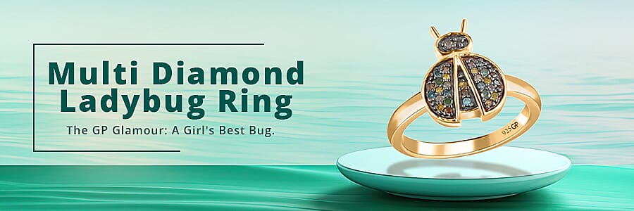Multi Diamond Ladybug Ring  Banner