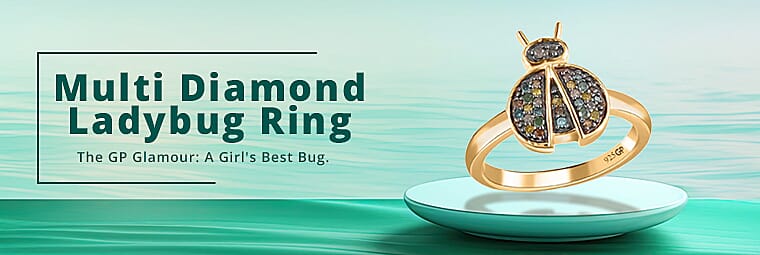 Multi Diamond Ladybug Ring Banner