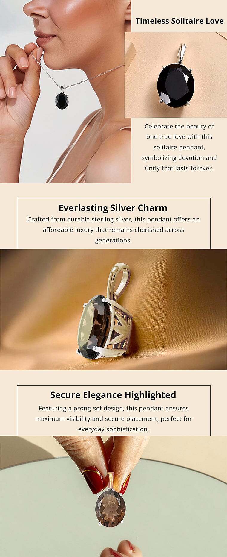 Solitaire Pendant in Sterling Silver Banner