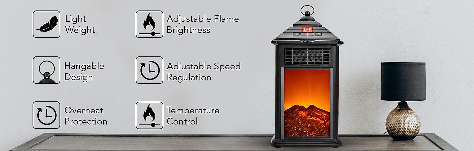 Portable Electric Fireplace Space Banner