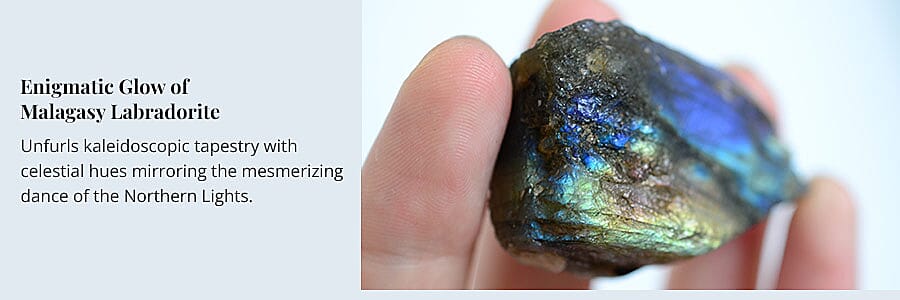 Enigmatic Glow of Malagasy Labradorite Banner
