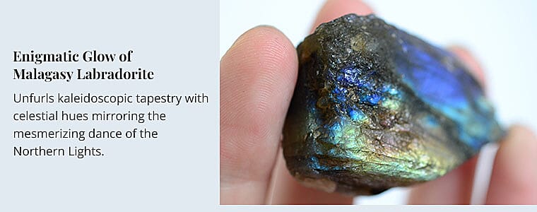 Enigmatic Glow of Malagasy Labradorite Banner