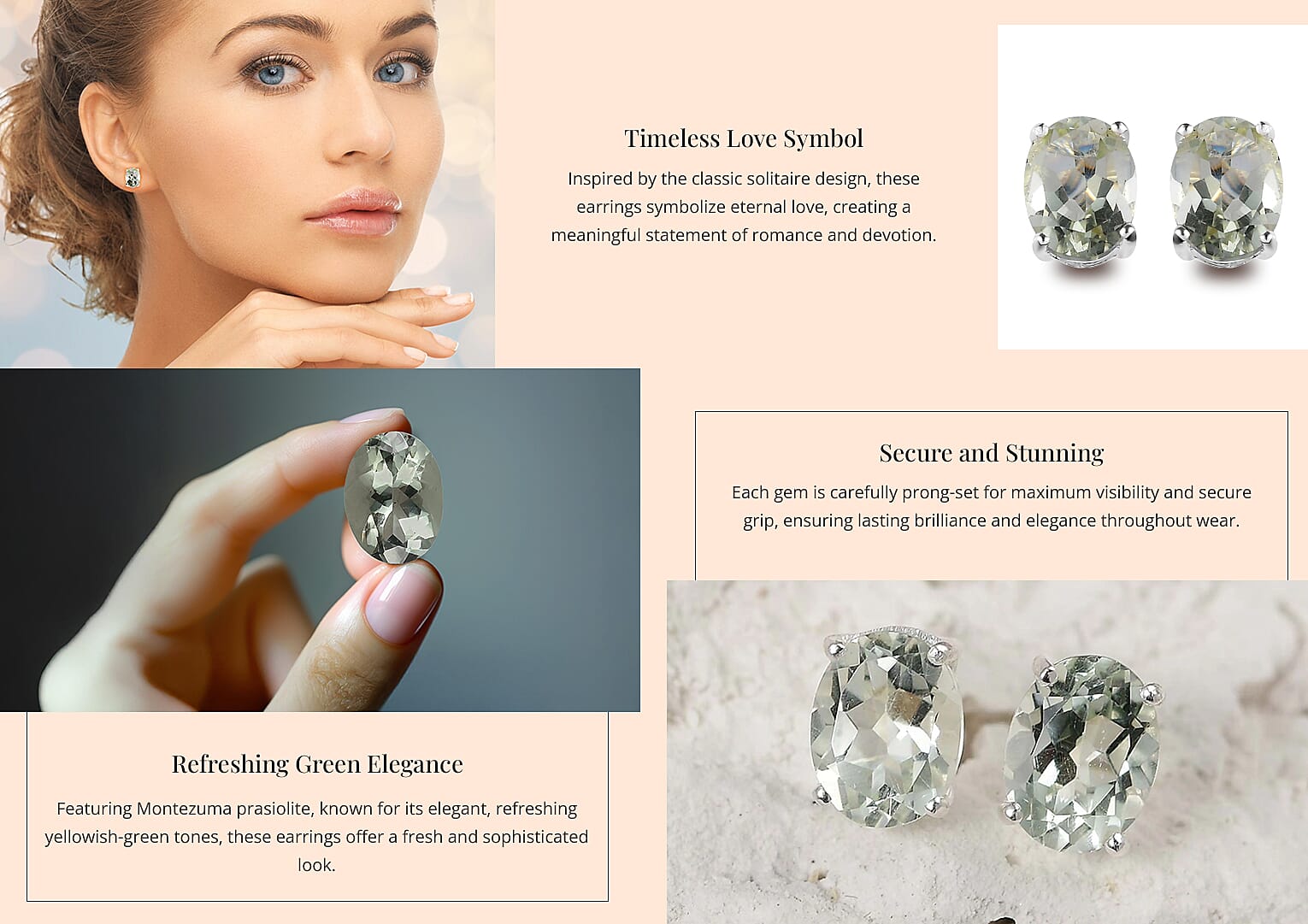 Montezuma Prasiolite 2.25 ctw Solitaire Stud Earrings in Sterling Silver Banner