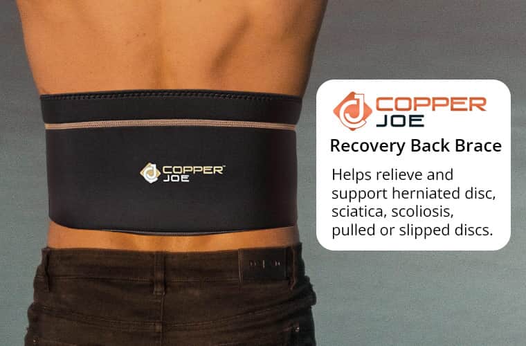 Copper Joe Back Brace for Lower Back Pain Relief, Back Support Belt Men and  Women With Adjustable Black Velcro Lumbar Support Belt for Sciatica - L/XL