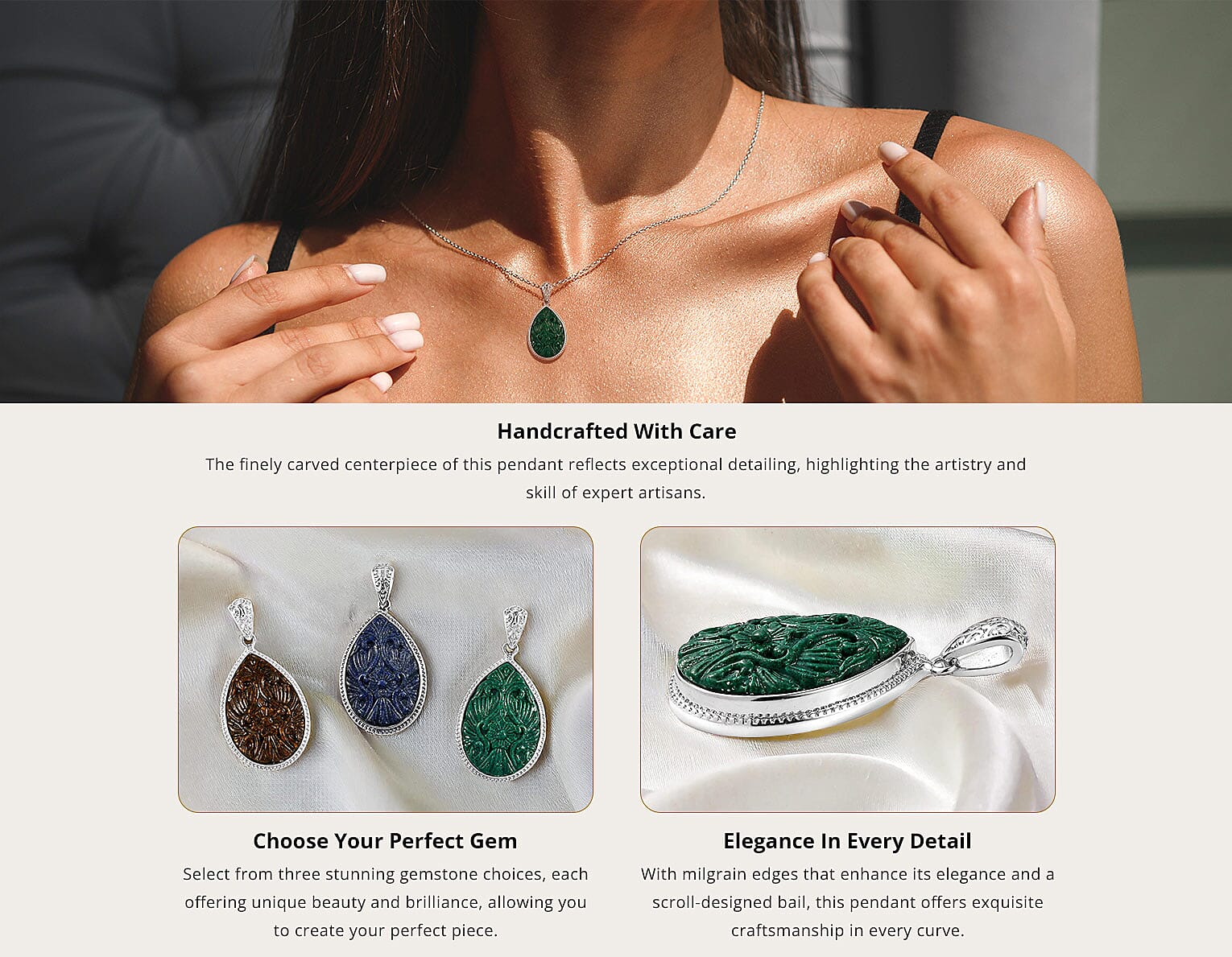 Carved Fancy Pendant in Platinum Over Copper with Magnet Banner