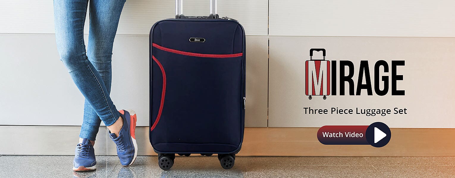 Mirage Three Piece Luggage Set Banner